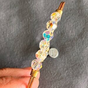 L + D Wire Bracelet With AB Beads